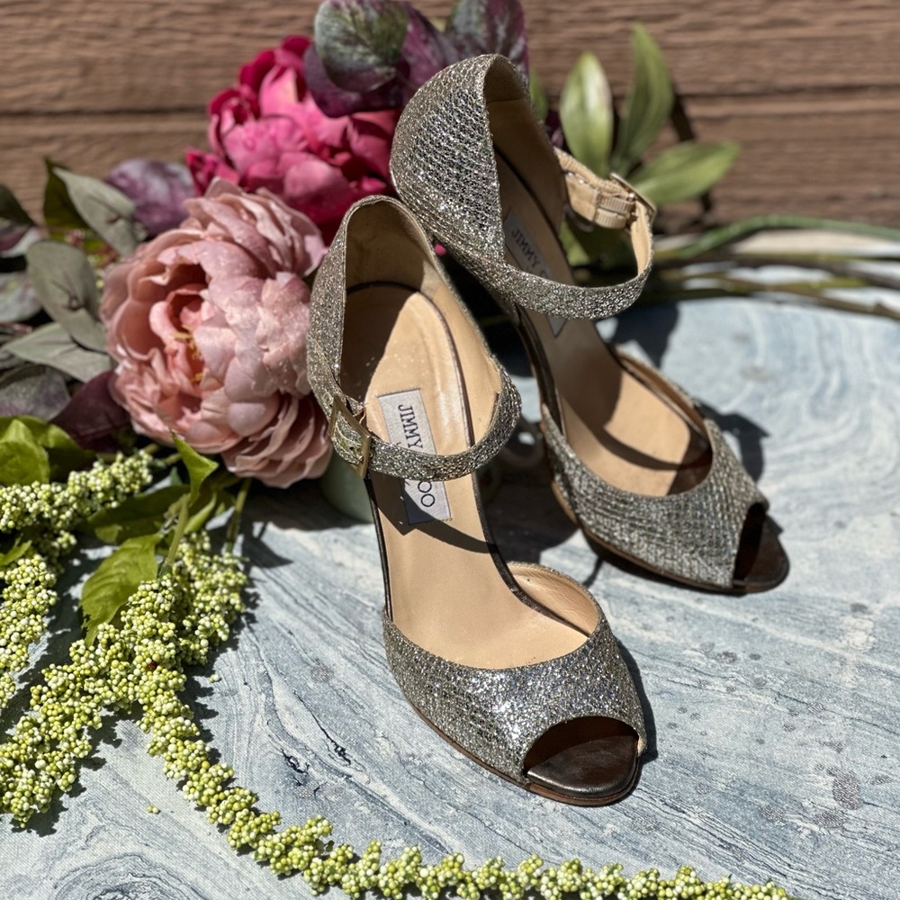 Jimmy Choo metallic heels
